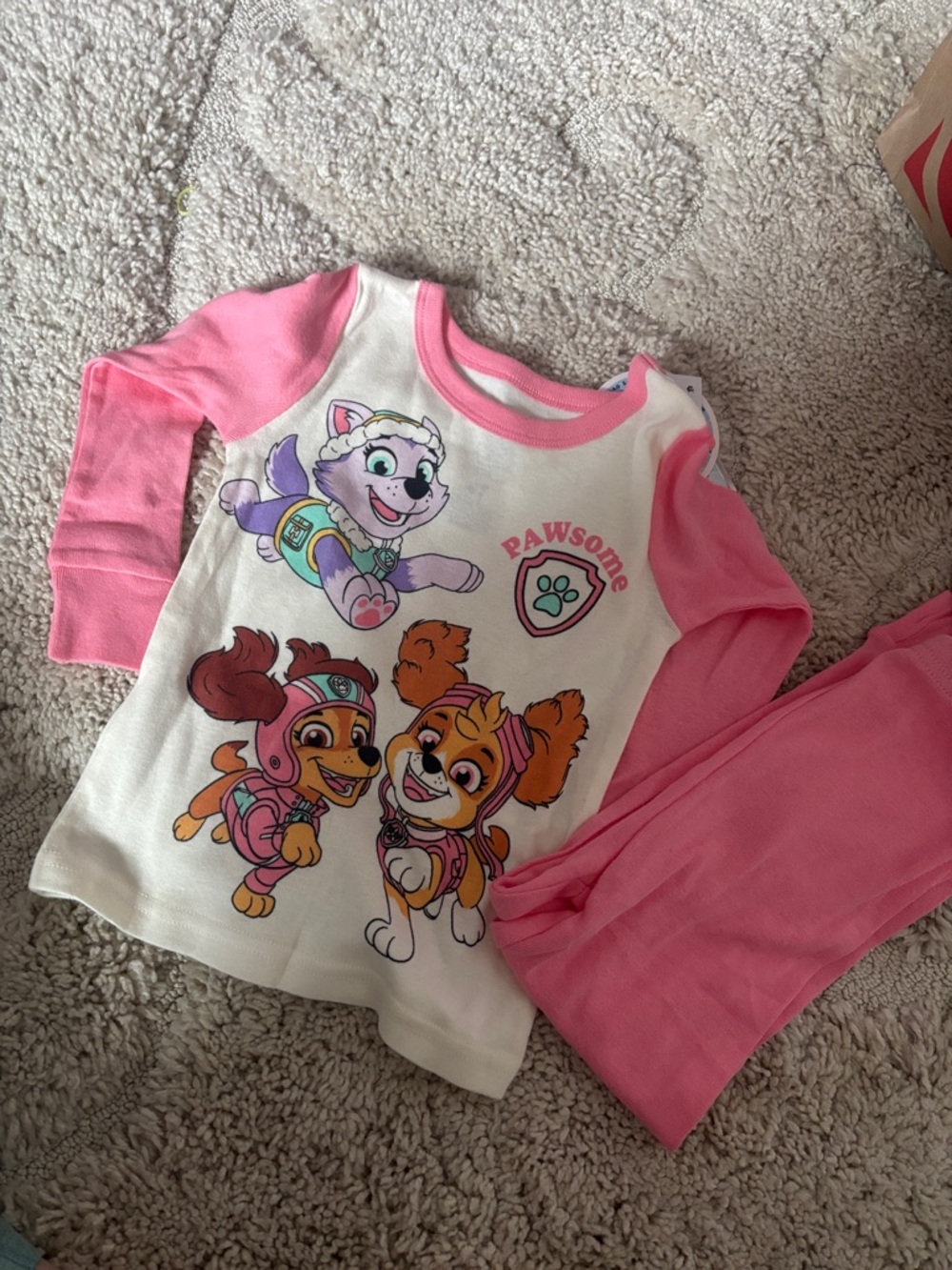 NWT - Paw Patrol Pink & White Pawsome Pajama Set - 4T